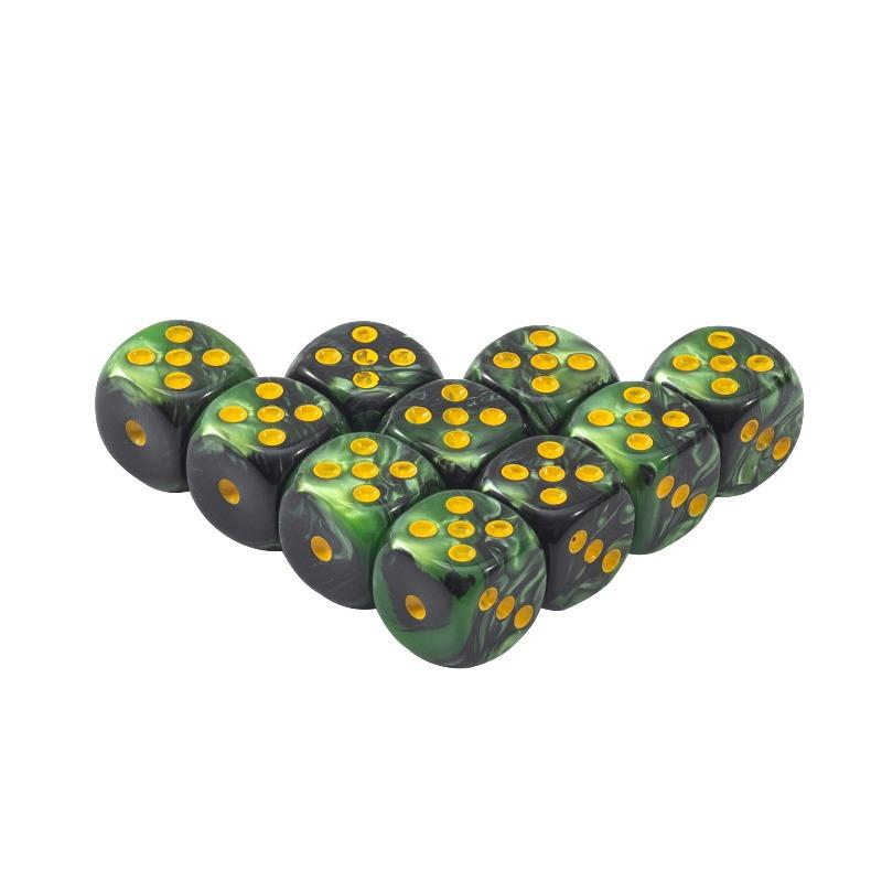 9/10 шт./коробка 16 мм Однотонные Прозрачные Цветные Игровые Кубики Настольная Игра Числовые Кубики Квадратной Формы Разноцветные Кубики с Точками 10pcs