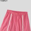 INCERUN Men Elastic Waist Zipper Split Shorts Sport Homewear Mini Pants