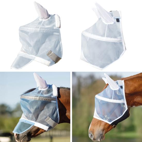 Mesh Horse Fly Face Guard with Ear UV Protection Full Face