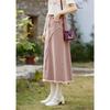 Mishow Pink Denim A-Line Skirt