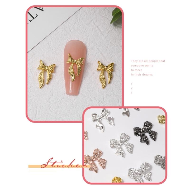 Alloy Nail Art Rivets,3D Bows Nail Art Charms Nail Art Decals Bows Nail Rhinestones Nail Art Supplies for Women Girls