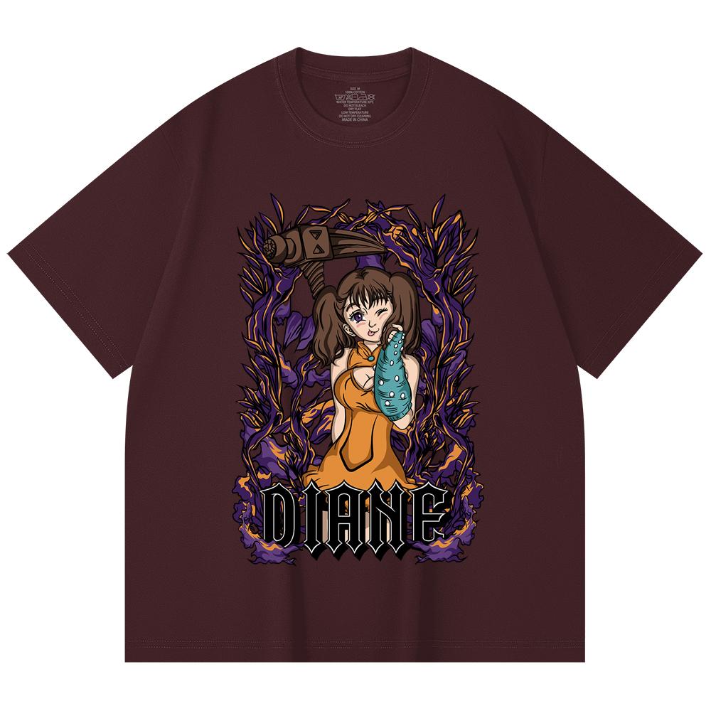 

230 Gsm 100% Cotton Seven Deadly Sins V2 Diane Print Unisex Heavy Cotton T Shirt 2XL