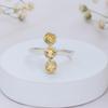 925 Sterlingsilber Vertikaler Drei-Stein Citrin Ring für Damen – Handgefertigter Edelsteinschmuck, Geschenk für sie, Weihnachtsgeschenk