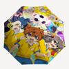 1pc Captain Tsubasa Outdoor Umbrella - Automatic Opening/Closing, Portable 3-Fold Design with 8-Rib Iron Frame - Perfect Gift for Fans, Travelers, Dai
