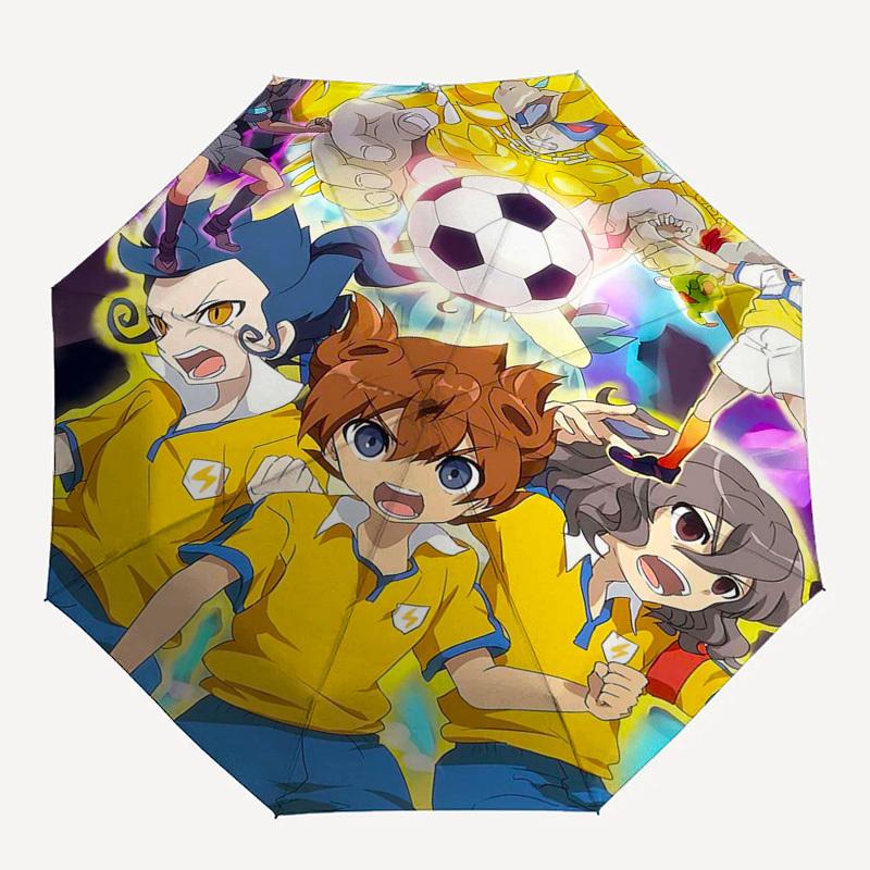 1pc Captain Tsubasa Outdoor Umbrella - Automatic Opening/Closing, Portable 3-Fold Design with 8-Rib Iron Frame - Perfect Gift for Fans, Travelers, Dai