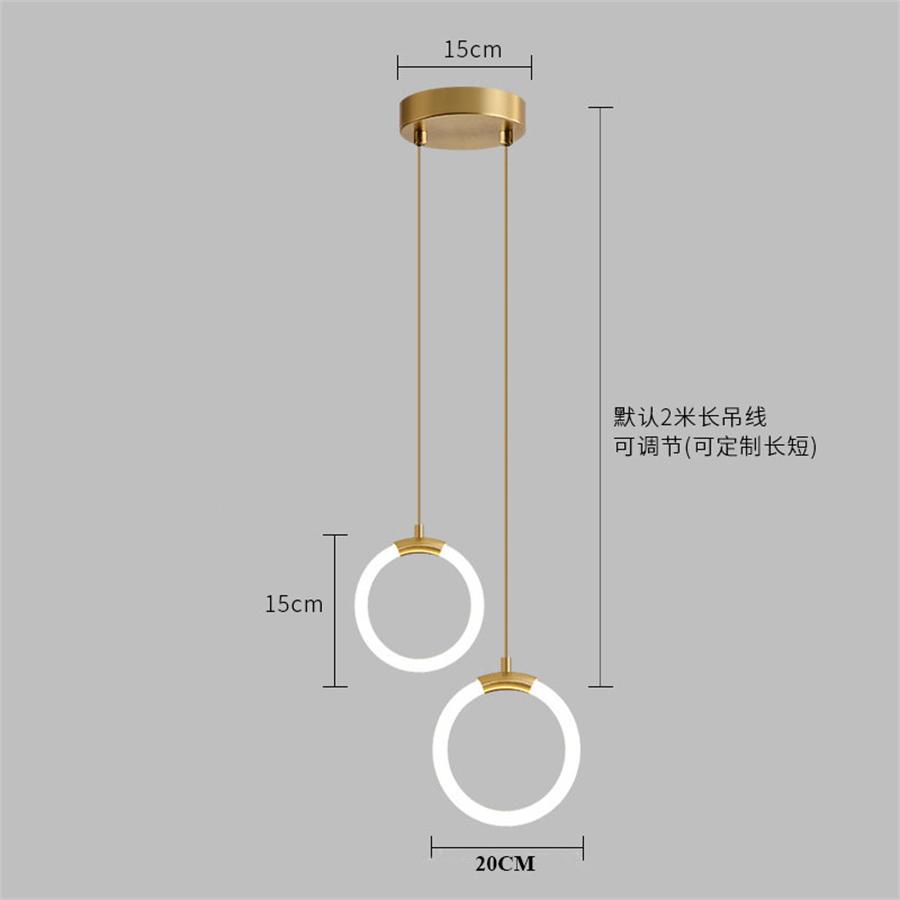 Modern Einfache Schlafzimmer Nachttisch LED Pendelleuchten Kreisringe LED Hängelampe Kücheninsel Geschäft Bar Café Lange Linie Kronleuchter