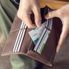 Snovist Camel Leather Long Wallet for Men (02.Navy)