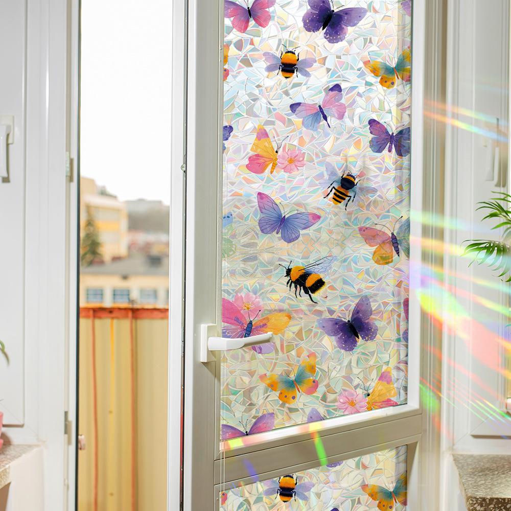 Laser Schillernde Träumerische Schmetterling und Biene Heim Glasfenster Dekorative Aufkleber