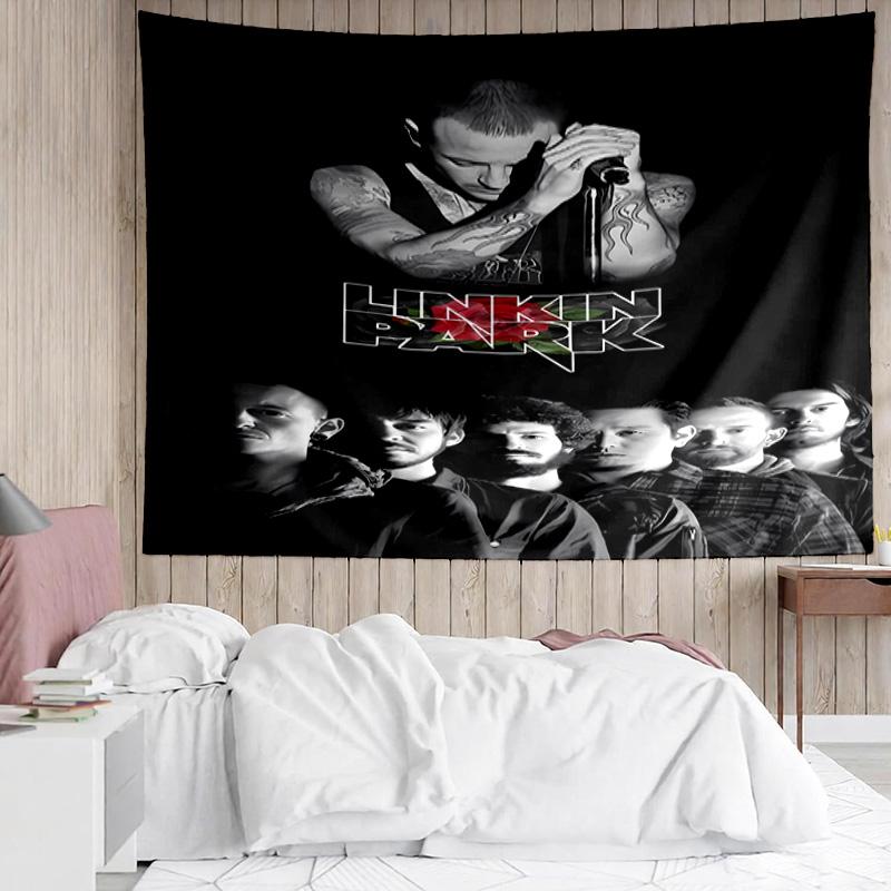 Linkin Park Tapestry for Bedroom Aesthetic Classroom Tapestries Wall Hanging for Living Room Dorm Office,Ideal Creative Gift