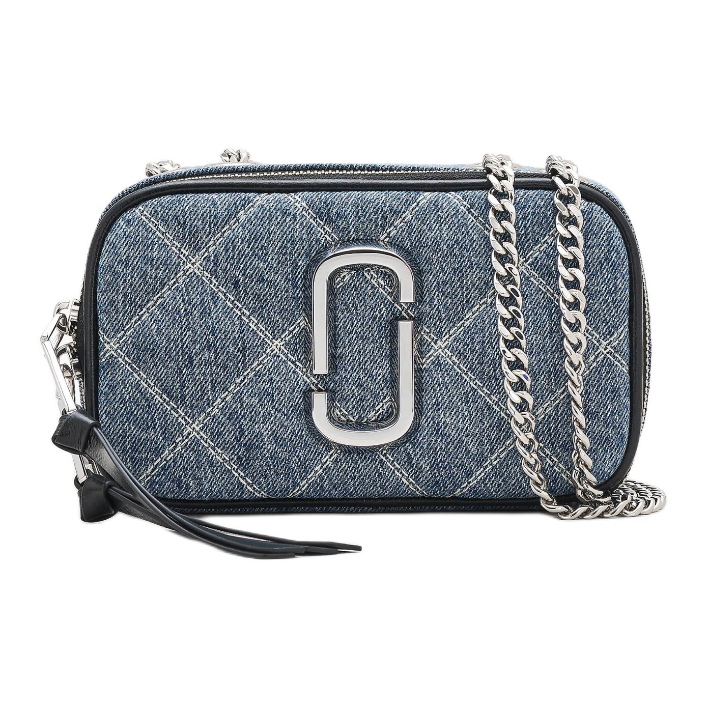 

Marc Jacobs Quilted Silver Logo Cotton Shoulder Crossbody Bag Women bags Blue 2P5HCR013H03 Basic Set (Bag)