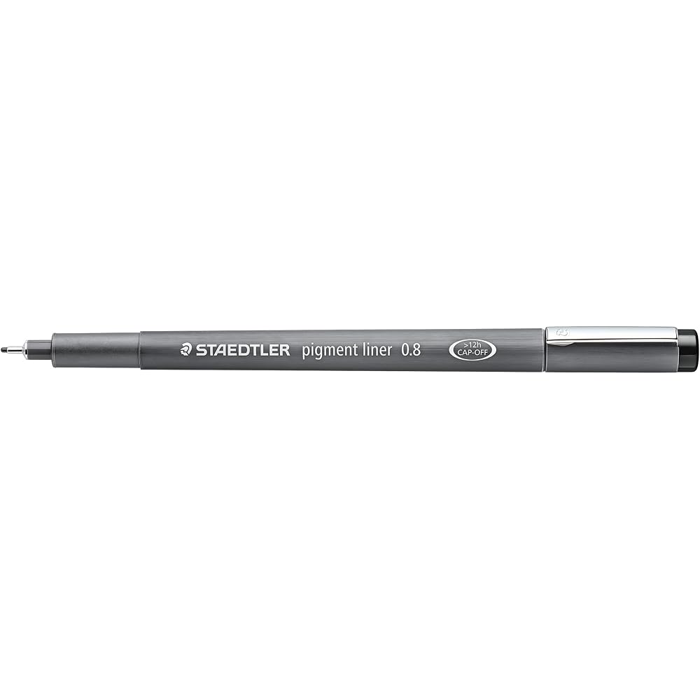 STAEDTLER (STAEDTLER) Caneta Delineadora Pigmentada à Base de Água, Preta, 0,8 mm, 10 Peças, 308 08-9