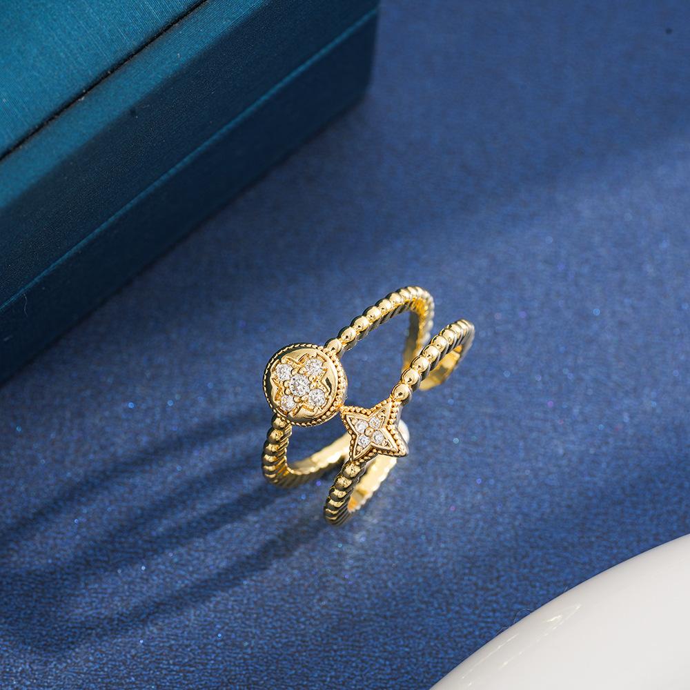 Four-leaf Clover Ring Subtly Luxurious High-end Unique and Elegant Adjustable Open Ring Open ring