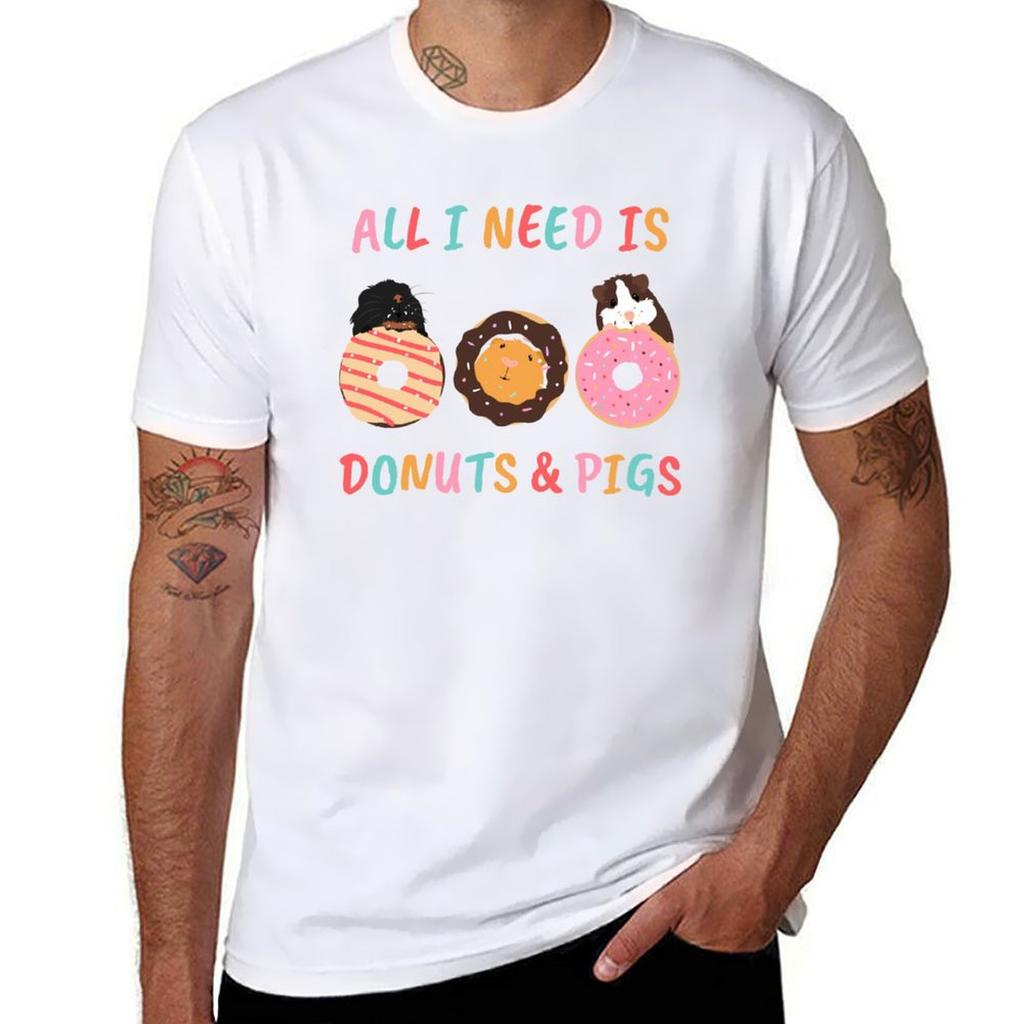 All I Need Is Guinea Pigs And Donuts Tshirt Soft Touch Basic Cotton Tshirt