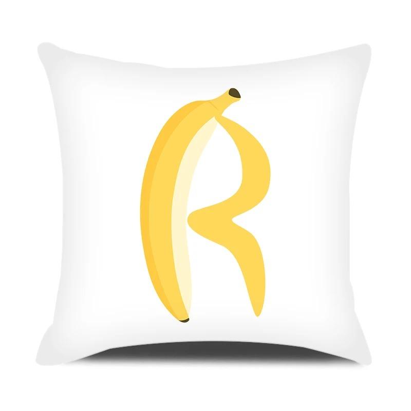 

Fun Fruit and Vegetable Letter Pillowcase Office Living Room Car Ornaments Home Pillowcase 40x40cm