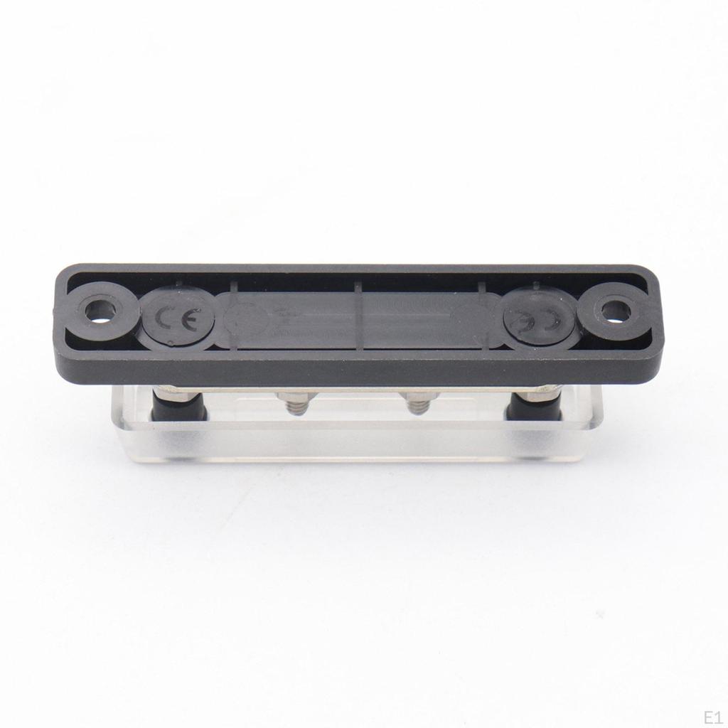 Power Distribution Block Bus Bar with Cover - Rating Marine, Automotive (Black)