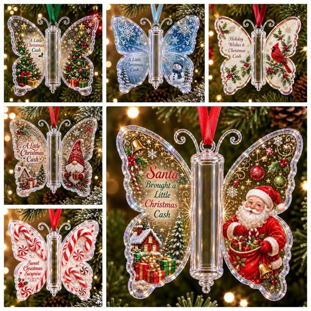 Lightweight Butterfly Christmas Ornament Transparent Holiday Tree Decoration  Kids Gifts