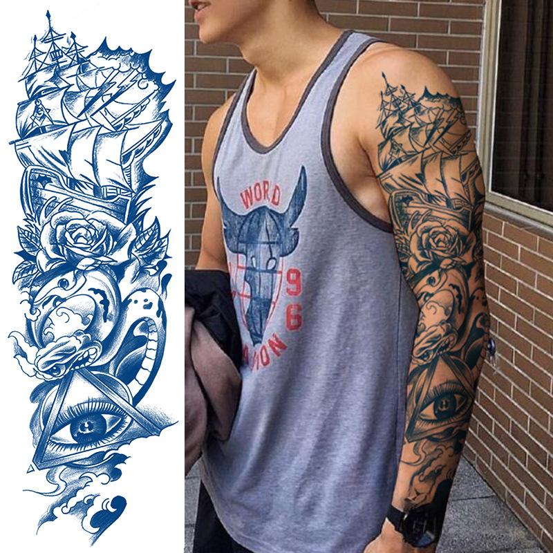 Herbal Tattoo Stickers, Semi-Permanent Tattoo Stickers, Herbal Juice Full Arm Tattoo Stickers