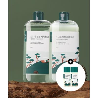 Roundlab For Men Kiefernbaum Beruhigende Cica Toner Lotion Großes Set von 2 Stück + Kostenlose 20ml Toner Lotion