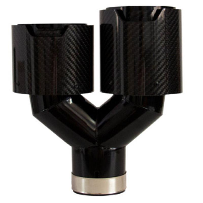 

Carbon Fiber For BMW Series Y Shape Double Exit Exhaust Pipe Muffler Tip Nozzle Decoration Stainless Steel Car A Black 6393Left