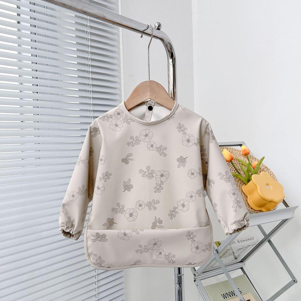 Reversible Waterproof Baby Smock & Bib - Denmark Painting Apron & Food Catcher Coverall