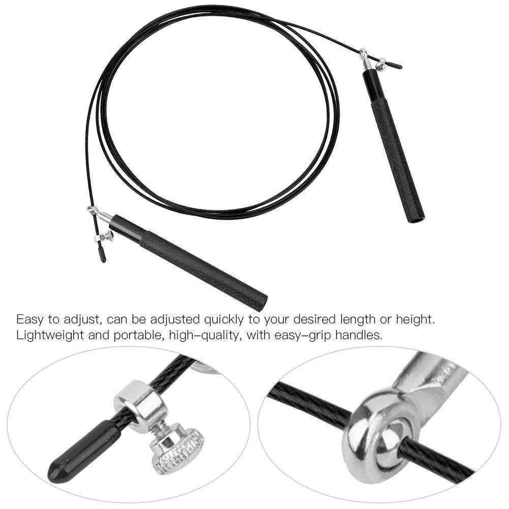 Adult Aluminium Alloy Rope Jumprope Steel Wire Bearing Fitness Sport Equipmentblack
