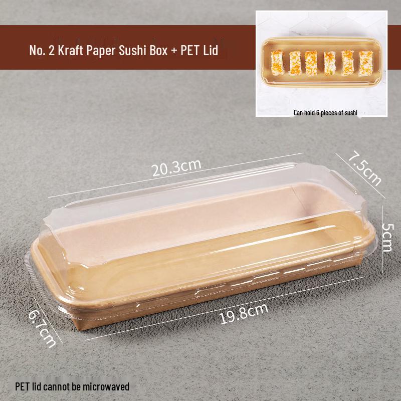Disposable Kraft Paper Sushi Containers with Lids
