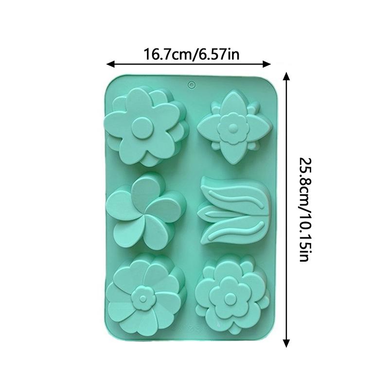 6 Cavity Flower-Shaped Of Tulip Silicone Mold Suitable For Soap Candle Hand Making Diy Cake Chocolate Dessert Baking Mold