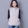 Stylish Hooded Down Cotton Vest for Middle-Aged Women, Windproof Warm Casual Jacket for Autumn/Winter
