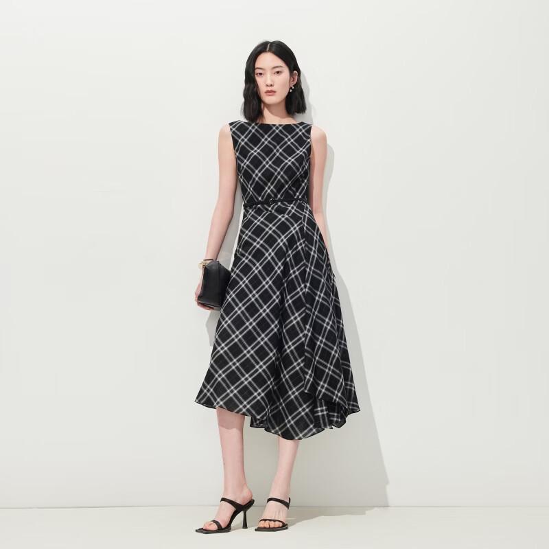VEROMODA Plaid Print Sleeveless A-line Maxi Dress