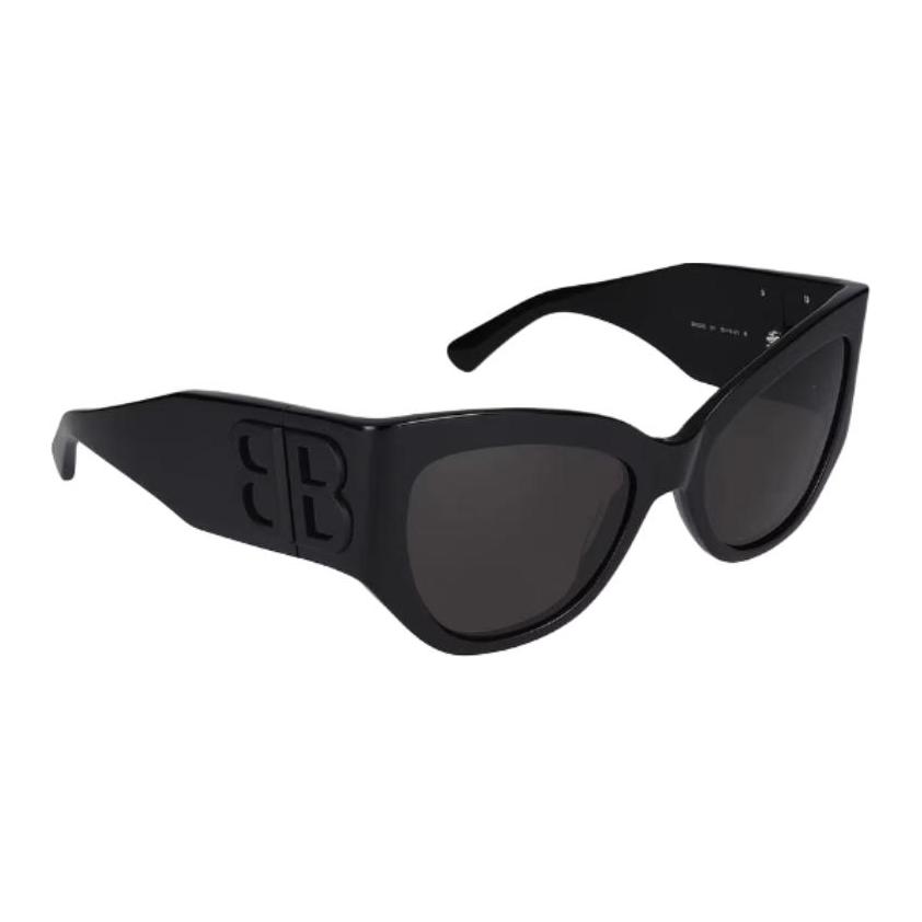 Balenciaga Logo Acetate Irregular Frame Sunglasses Women Sunglasses Black BB0322S001