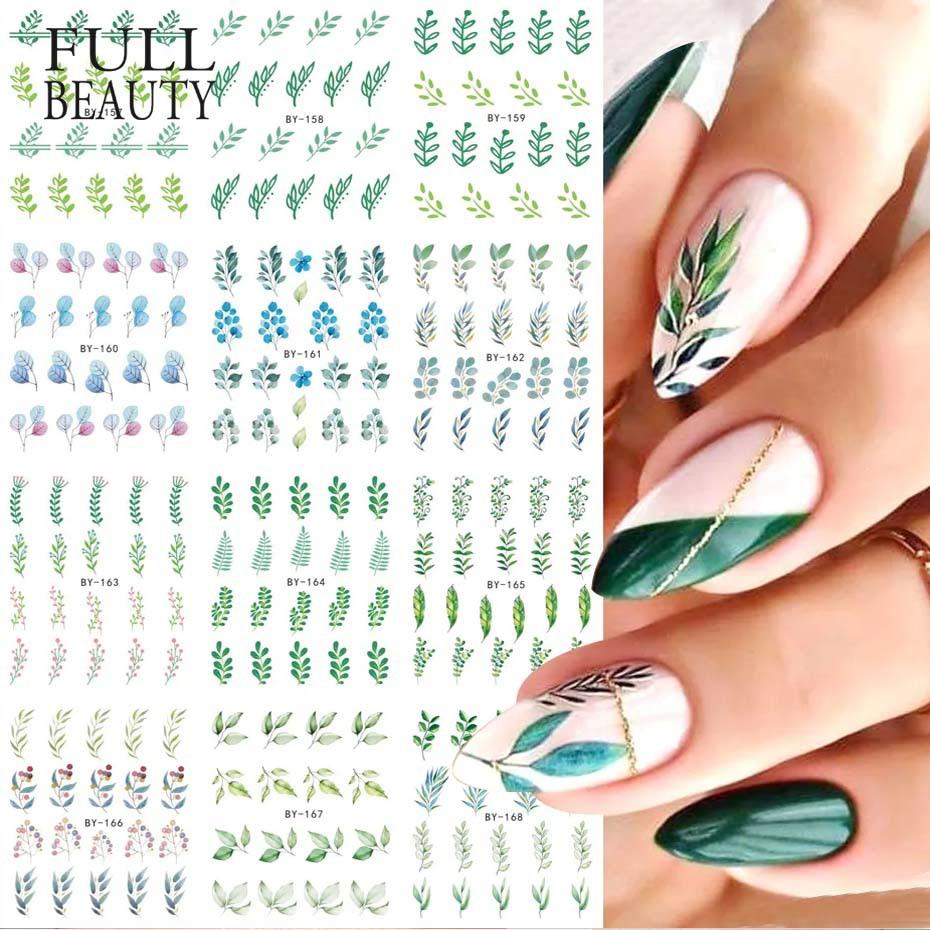 Nail Art Stickers Spring And Summer Series Small Fresh Natural Flowers And Grass Watermark Nail Stickers