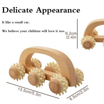 1 Pcs Wooden Massage Roller Tool Manual Wooden Massager Wood Back Massage Roller for Neck Leg Back Deep Tissue Muscle Massager