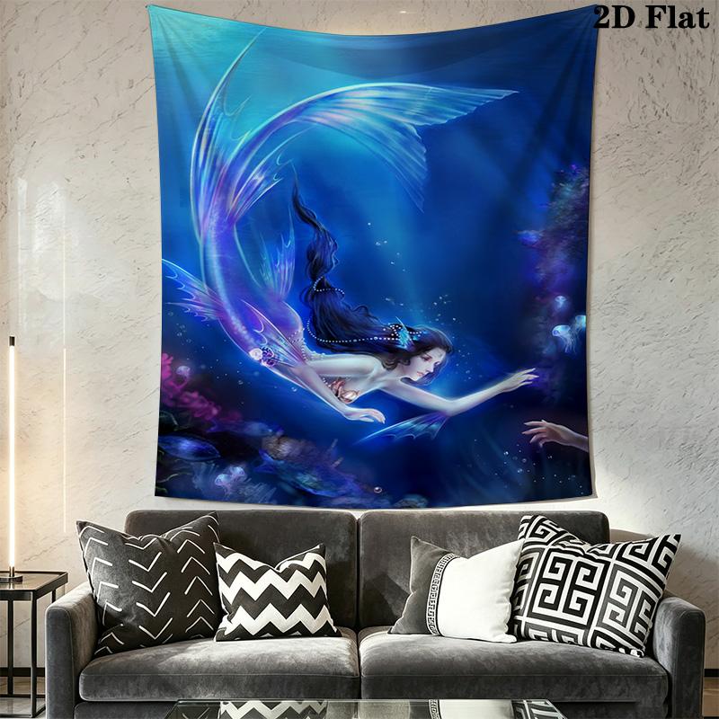 Underwater Serenity Dreamy Portrait Tapestry Fashion Print Wallmounted Christmas Gift Background Cloth Atmospheric Background Cloth