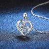 Moissanite Collarbone Chain S925 Sterling Silver Necklace Women's Eternal Heart Pendant Valentine's Day Jewelry Gift