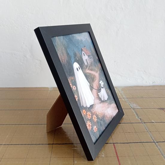 Framed Ghost Picture Ghost Wall Art Decoration Creepy Gothic Picture