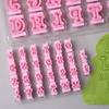 26pcs/set Alphabet Cake Molds Cakes Sugar Paste Letter Cookies Cutter Words Press Stamp Baking Embossing Mould for Home DIY Cake