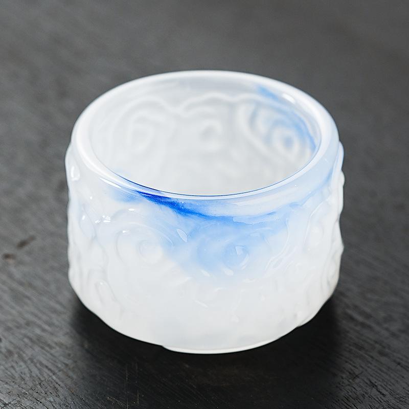 4-piece Set Glazed Jade Porcelain Master Cup Home Office Teacup Tea Cup Personal Cup Gift Box Gift Companion Gift