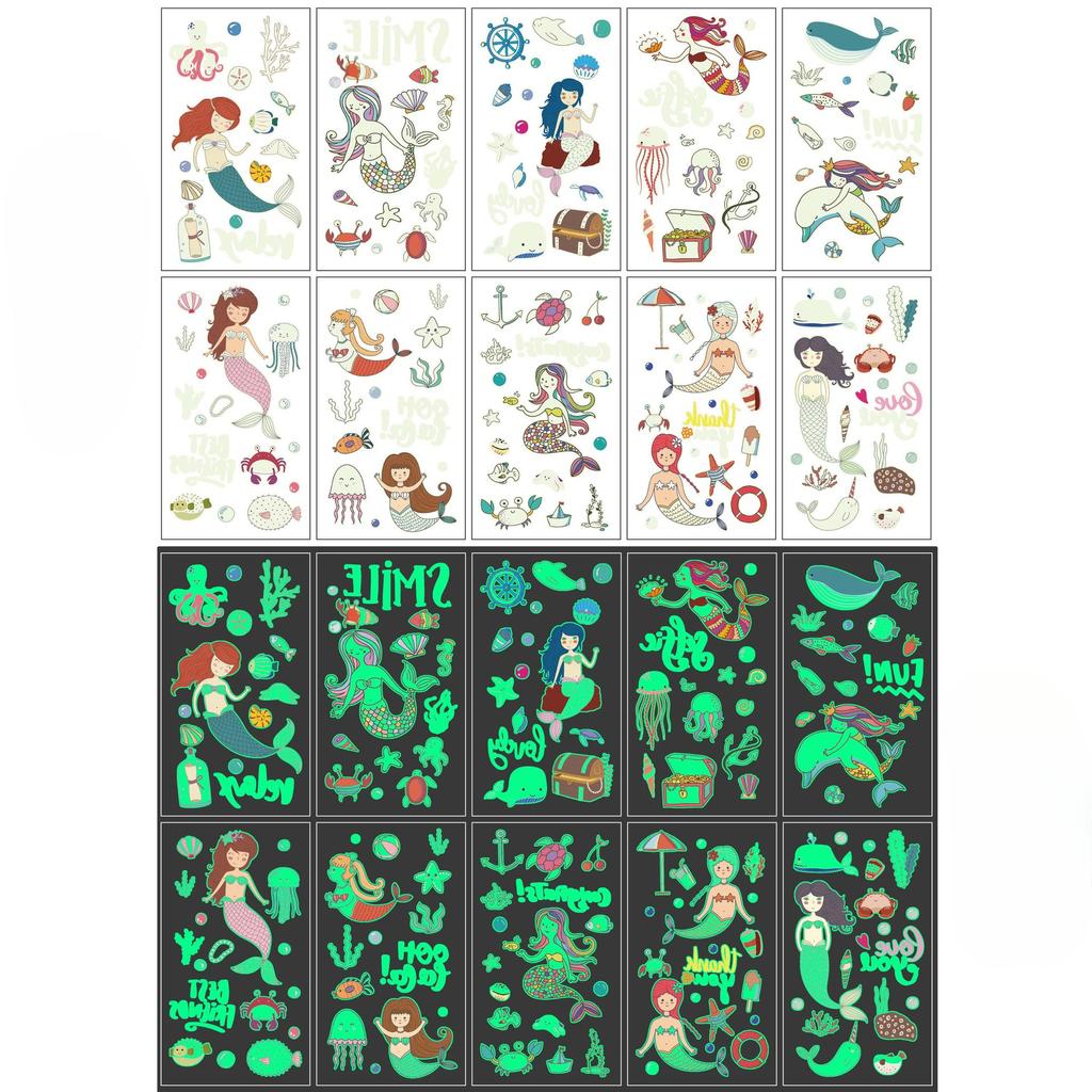 Leuchtende Halloween Tattoo Aufkleber Kinder Cartoon Feiertagsparty Lustige Arm Gesichts Tattoo Aufkleber