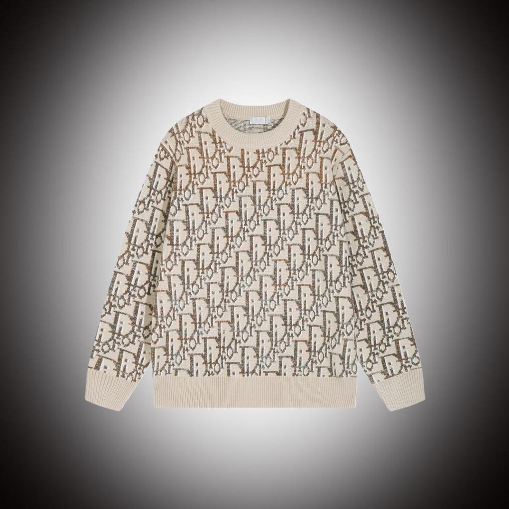 D Brand Unisex Jacquard Wollstrickpullover - Rundhalsausschnitt, Lockerer Schnitt für Herbst/Winter