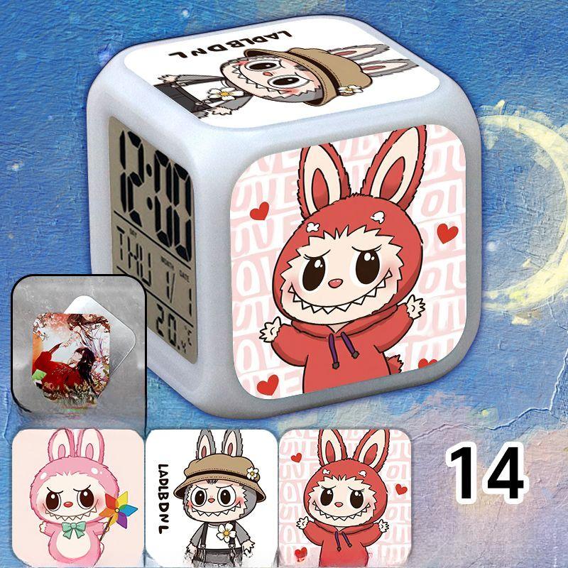 Cute  Electronic Alarm Clock with Seven-color Luminous Night Light Alarm Clock