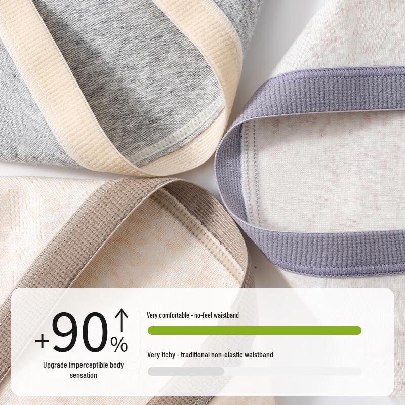 Langsha Women's Soft Mid-Waist Antibacterial Briefs, 3-Pack