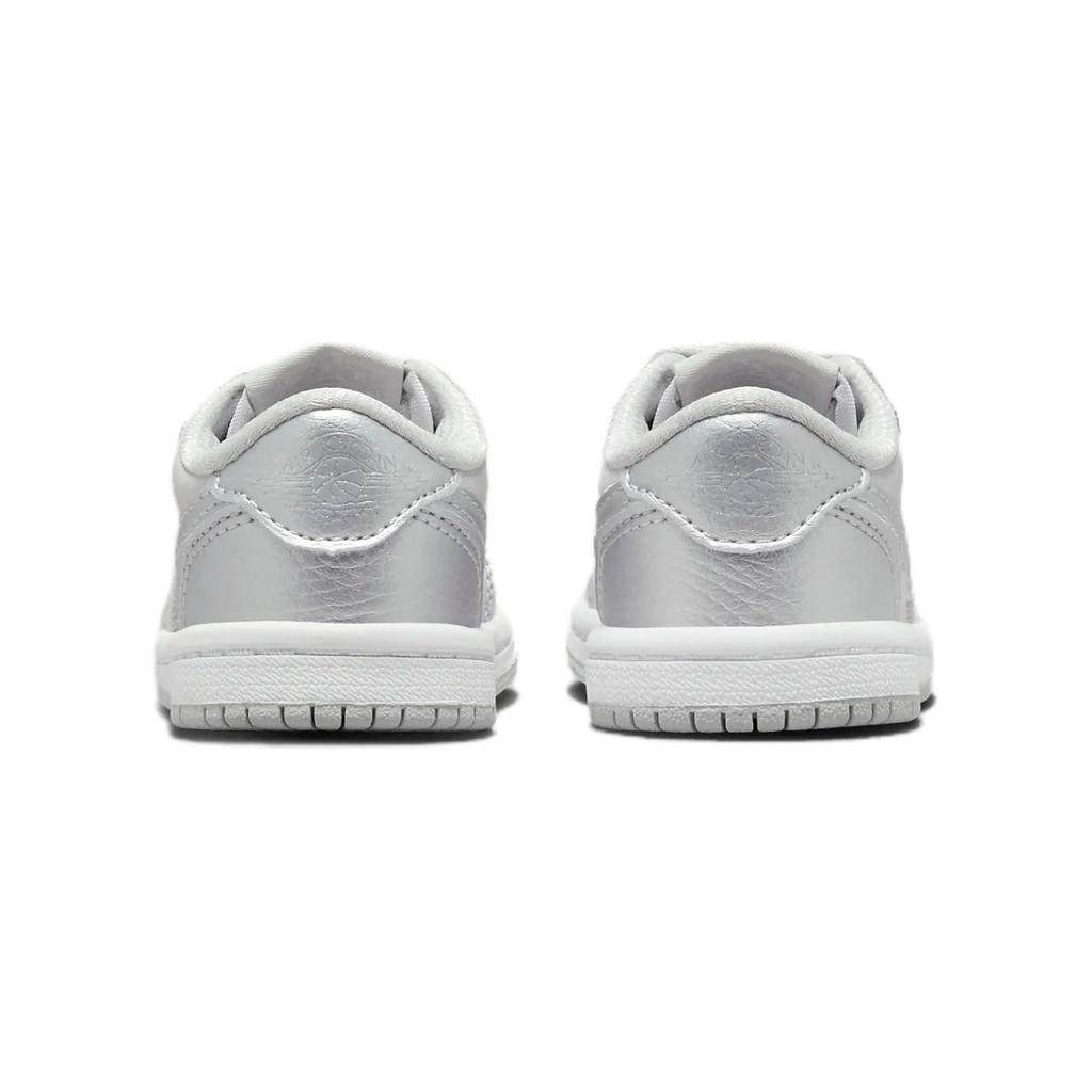 Air Jordan 1 Retro Low OG TD Metallic Silver Baby Sneakers Grey Neutral-Grey White FQ5435-002