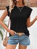 2025 Summer Women's Jacquard Round Neck Short Sleeve Loose T-shirt Vest