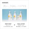 Mama Baby Baby Soap (foam type for whole body) x Baby Milk Lotion Set Additive-free, fragrance-free, organic, hard to stain eyes, from newborns (400mL