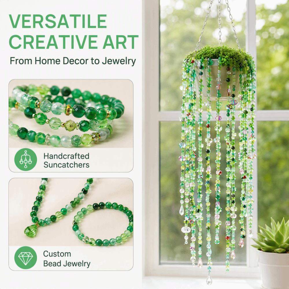 Beginner Friendly DIY Beaded Plants Green Series Color Jewelry Making Kit Home Decor Craft