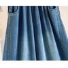 DIMANAF 2026 Summer New Plus Size Women Jeans Wide Leg Long Pants Denim Pants Cotton Casual Trousers Blue Waist Elastic