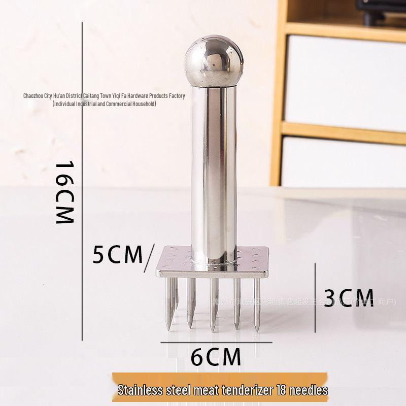 Stainless Steel Meat Tenderizer Tool - Piercing Hammer for Steak, Pork, and Pork Belly