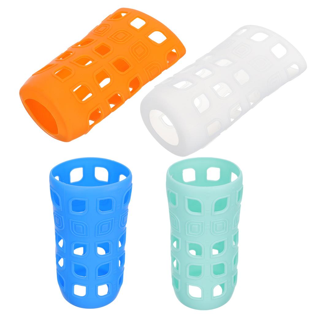 4Pcs Hollowed Bottle Sleeve Silicone Thermal Insulation Cover for Sports Outdoor Use Scald Resistant Lightweight Easy Carry