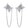 Love Zircon Ear Buckle Earrings Women'S Niche Design Sense High-Grade Light Luxury Temperament Personality Chain