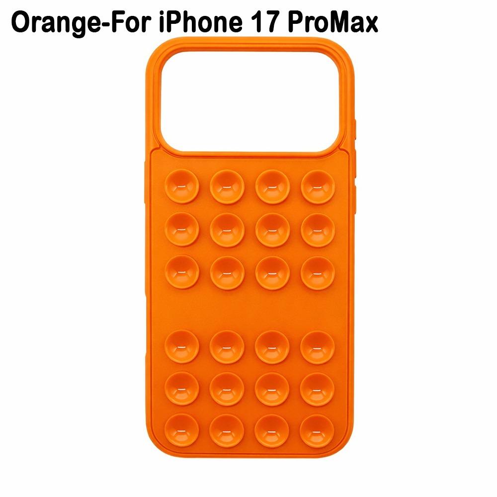 Silicone Phone Case Suction Cup Bracket Phone Protective Shell for iPhone 17/Air/17 Pro Max